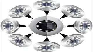 Ofheire Solar Outdoor Lights, 12 Pack 8 LED Solar Garden Lights, Disk Lights Waterproof Solar Ground