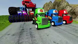 Big & Small McQueen vs Chick Hicks vs Tow Mater vs King Dinoco vs Duch Hudson - BeamNG.Drive