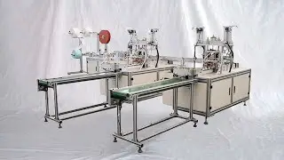 1+2 type face masks making machine fully automatic built for UK customer m&aacute;scaras que hacen m&aacute;quina