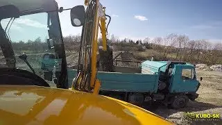JCB 8085 midi excavator loading gravel | 4 camera view with GoPro Hero5 Black