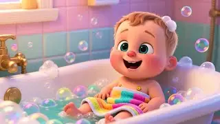 Bath Time Magic with Baby Tom 🌈🛁 | Fun Bath Song for Kids | Nursery Rhymes & Songs for Children