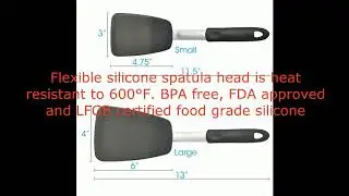 UNICOOK 2 Pack Flexible Silicone Spatula, Turner, 600F Heat Resistant, Ideal for Flipping Eggs,