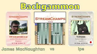 【Backgammon】Stream Champs 2024 Round② ipe vs James MacNaughtan (7pt)【Japanese Commentary】