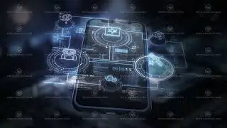 Animated data visualization interwoven with mobile technology.