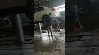 Hydraulic lift foam car wash#First time car service 🚗🚗