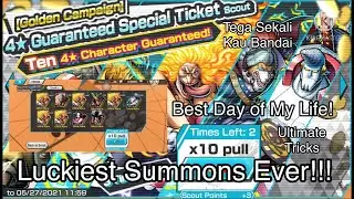 Luckiest Summons Ever So Lucky Golden Campaign Ticket 10x 4* Guaranteed | One Piece Bounty Rush OPBR