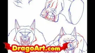 How to draw werewolves, step by step