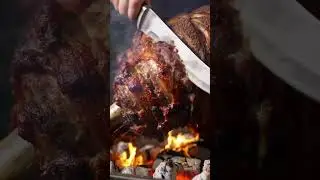 🐪🔥 Traditional Camel Roast Sizzling Over Coals | Cinematic Macro ASMR Cutting 🍖🎥 | Juicy Tender Meat