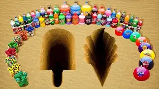 How to make Rainbow Ice Cream with Cement & Orbeez, Big Fanta, Pepsi, Coca Cola vs Mentos