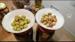 Olives confites vertes et rouges الزيتون مرقد بطريقة سهلة و مبسطة يدوم مدة أطول