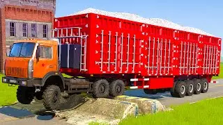 SnowRunner - Mod Truck Vs Extreme Broken Road With Gaint Speed Bumps | Driver Skills Gameplay