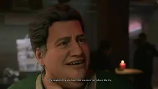 TWIN MIRROR PS4: Sam makes a toast to Nick's memory with Walter & Ethan.