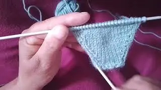 D&eacute;butant au tricot : les augmentations perl&eacute;es simples &agrave; l'endroit (&agrave; droite), &agrave; l'envers (&agrave; gauche)