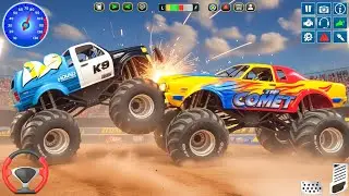 US Police Monster Truck Demolition Derby Arena Crashing Action Stunt Racing - Android Gameplay.