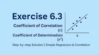 Simple Regression and Correlatio |Ex: 6.3 | Coefficient of Correlation & Determination 