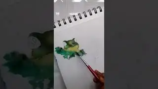 Easy watercolour frog drawing || #viral #shorts #viralvideo @lizasartt