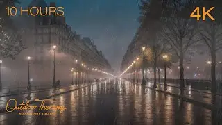Stormy Night in Paris | A Relaxing and Steady Rain on Stone Streets | STUDY | SLEEP | 10 HOURS