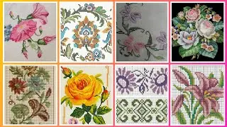 Top 100+ Amazing and Elegant Floral Cross stitch patterns || Charsuti Kerhai Ideas For Everything||