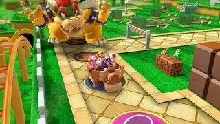 Mario Party 10 Bowser Party #93 Waluigi, Toad, Wario, Toadette Mushroom Park Master Difficulty