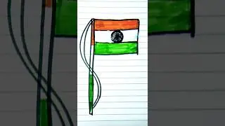 Easy Indian Flag Drawing for Beginners #drawing  #shortsvideo #shorts #artshorts #skatch #india