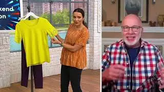 Denim & Co. Perfect Jersey Scoop Neck Top with Lace Trim on QVC