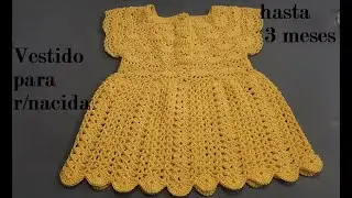 Vestido a crochet nena recién nacida y hasta 3 meses #blusasnorma #crochet #tejidosbebe
