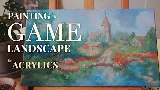 Painting a Game Landscape in Acrylics 🎨🎮 Assassin's Creed Valhalla