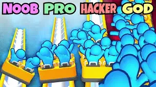 NOOB vs PRO vs HACKER vs GOD in Runner Coaster