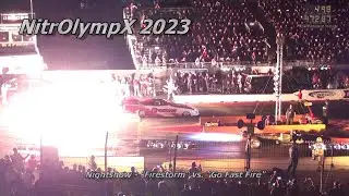 NitrOlympX 2023 - Nightshow - Firestorm vs Go Fast Fire || Jetcar Match Race