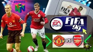 FIFA 99 N64: Manchester United Destr&oacute;i Arsenal 4x0! Solskj&aelig;r Show! #FIFA99 #Nintendo64
