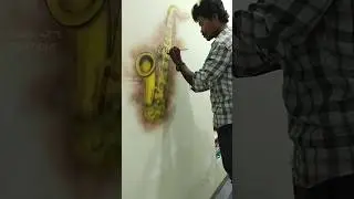 How to painting saxophone art' easy||saxophone art#trending #viral