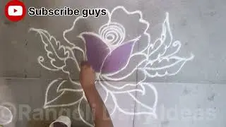 #Easy rangoli #Daily rangoli ideas #Rose rangoli
