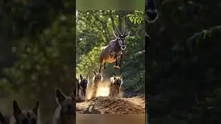 wild dogs applying for hunting, their evergreen strategy (teamwork) on antilop