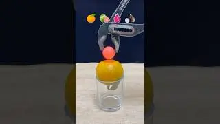 1000℃ Hot Metal Ball VS Tangerine+Guava+Pitaya+Taro#satisfying#foryou#experiment