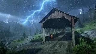 Walking in Heavy Morning, Time Strong winds with my Solo | RDR2 Rain & Thunder Sounds