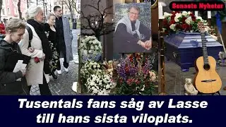 Farväl i tårar! Många kändisar och tusentals fans skickade Lasse Berghagen till hans sista viloplats
