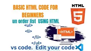 Un ordered list html | Basic html for beginners l un list