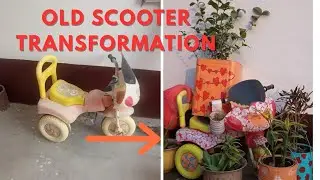 Diy Old scooter transformation ♻️😍💕/DIY plant stand❤️🪴