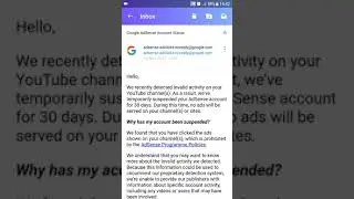 30 Day AdSense Suspension