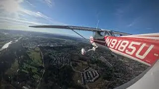 Flying around on a beautiful day.