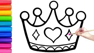 Beautiful Crown 👑 drawing | Painting And Colouring For Kids and toddlers_