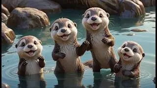 Five Little Sea Otters Splash Splash Splash | Ocean Animals & Counting Song