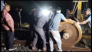 Indian Railway Breakdown Hot Axle BOXN WAGON LOADED OUTER WHEEL CHANGE