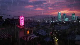 The Deepest Sleep You'll Ever Have 🌧️ | Rainy Asian City + Soft Lo-fi Beats (Traditional Rooftops)