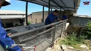 pagar balkon kombinasi plat expanded f3035 pegangan pipah 2 in dan besi holow 4x6