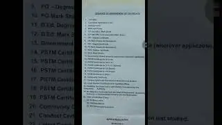 PG TRB DOCUMENTS REQUIRED FOR CV | DOCUMENTS NEED SEQUENCE FOR PG TRB PG ASSISTANTS 2022