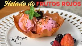 Helado de Frutos Rojos. Receta Casera y Artesanal. F&aacute;cil y Sin M&aacute;quina.