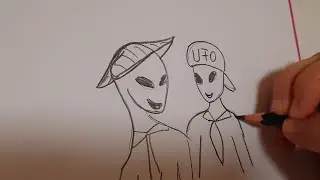 How to Draw Cute Alien UFO / Pencil Sketch / Easy Drawing