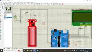 Взаимодействие датчика воды с Arduino | Моделирование Proteus