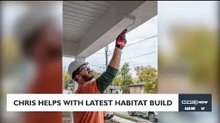 Chris helps with latest Habitat for Humanity build